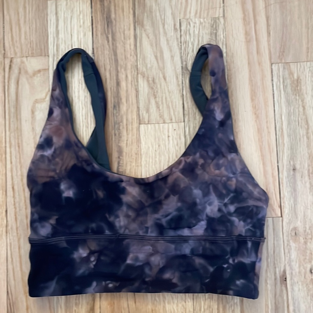 lululemon Align sports bra reversible tye-dye pink navy and grey